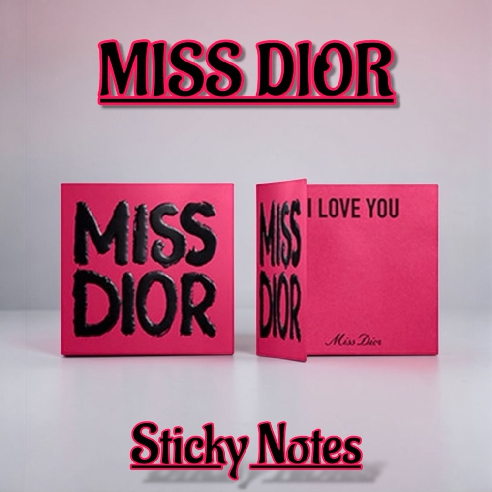 MISS DIOR LIMITED Red & Black ‘I Love You’ Sticky Notepad NWOT Valentine’s Day